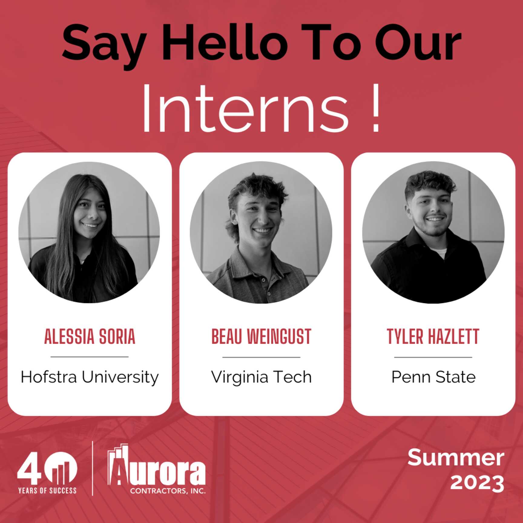 Say Hello To Our Summer Interns!