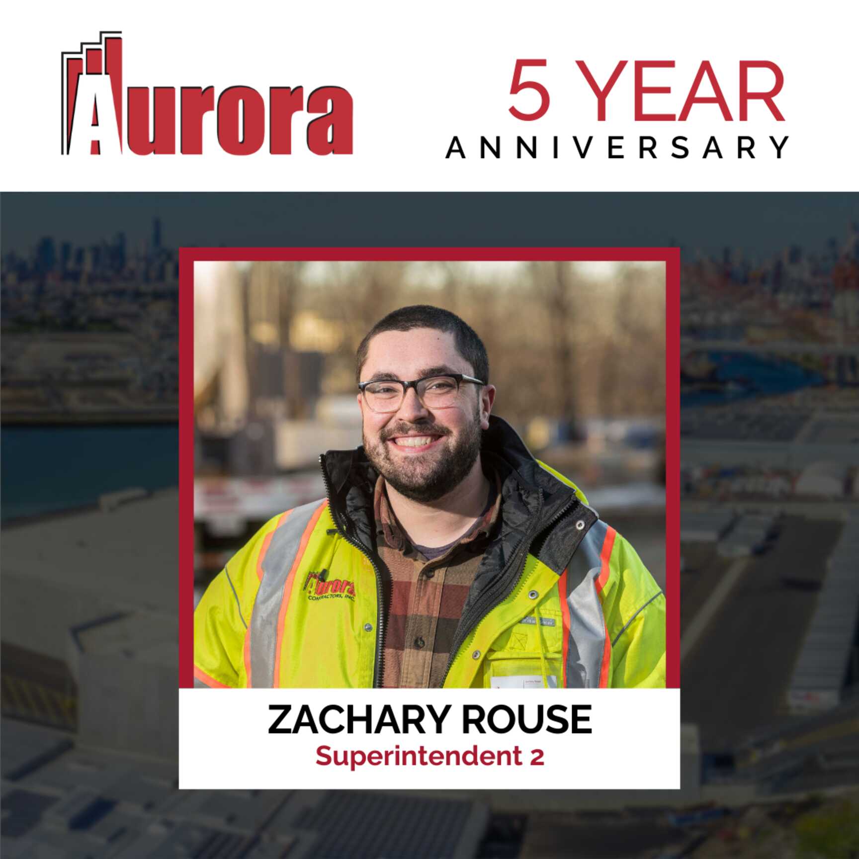 Zach Rouse Celebrating 5 Years with Aurora!