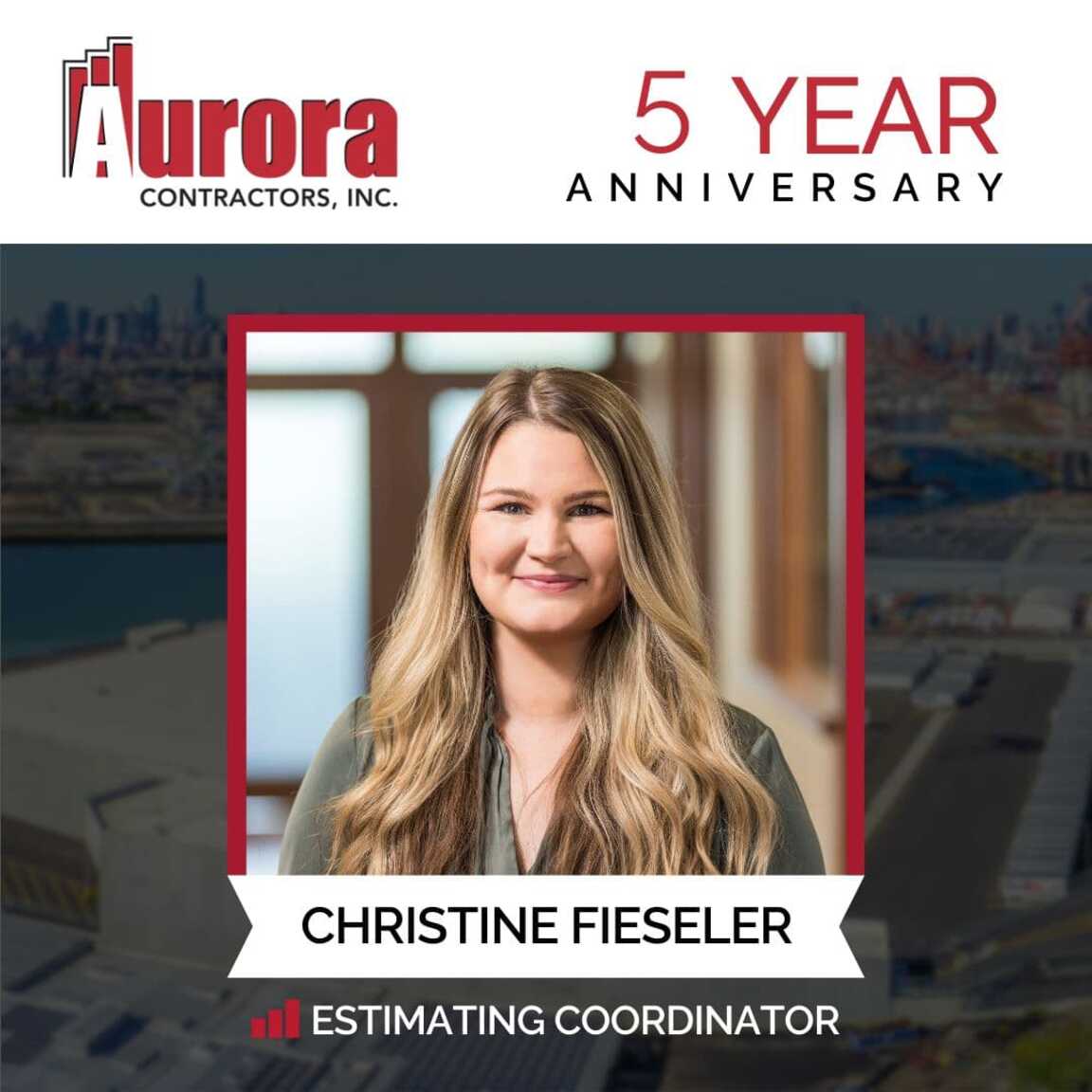 Christine Fieseler Celebrating 5 Years with Aurora!