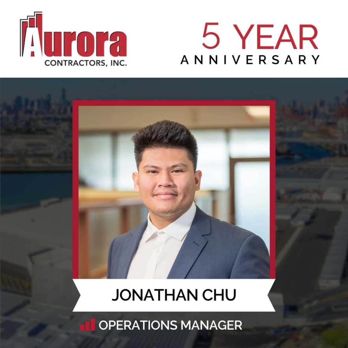 Jonathan Chu Celebrating 5 Years with Aurora!