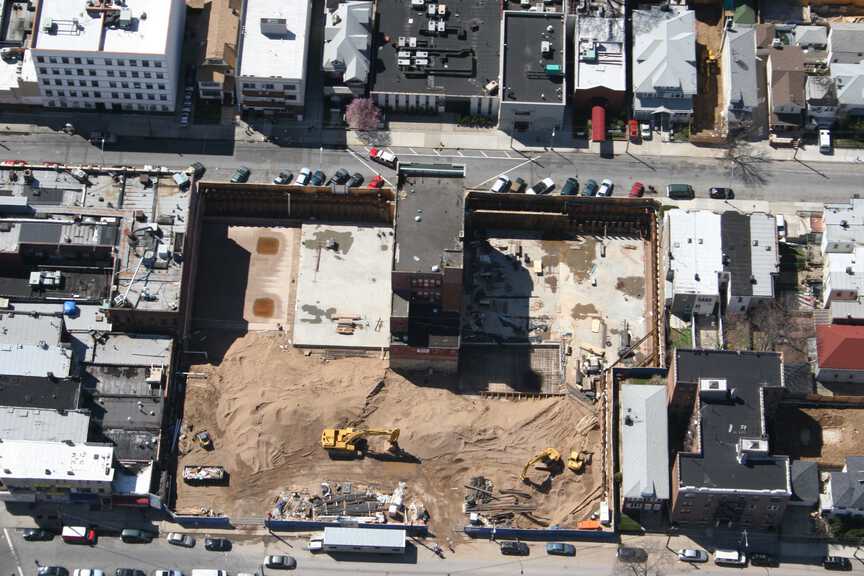 Kings Highway Office Building - Aerial photo of construction